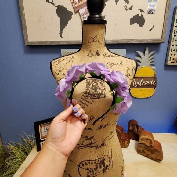 Gymboree PURPLE‎ roses rosettes headband - Picture 2 of 7